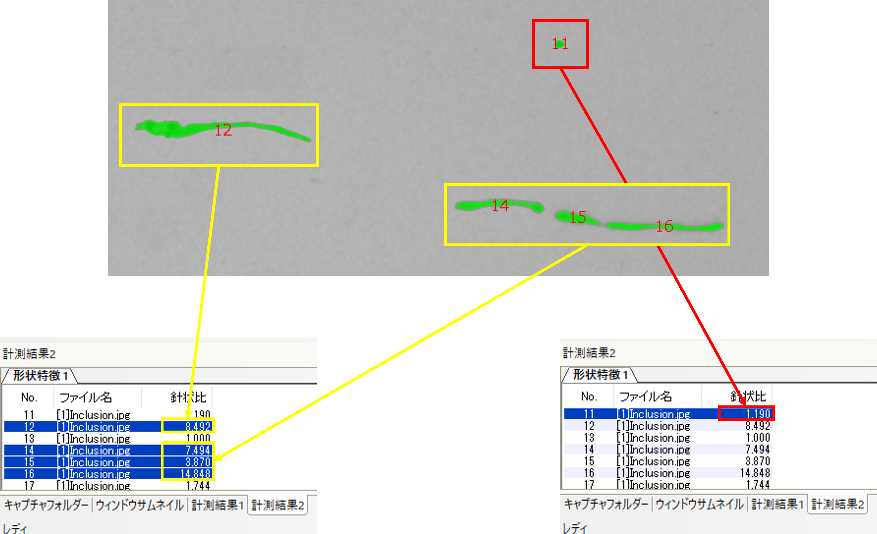 アスペクト比（針状比）