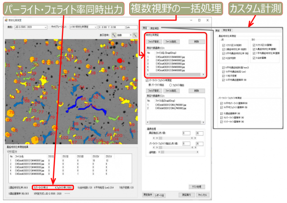 画像解析ソフトウェアWinROOFシリーズ - 黒鉛球状化率測定