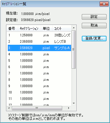 キャリブレーションデータ